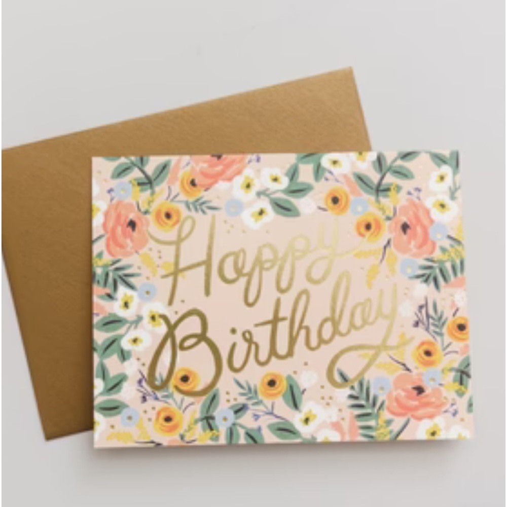 ♥️… RIFLE PAPER CO. Flower Happy Birthday Card Anthropologie